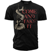 Black Ink Design Come and Take It Snake & Rifle Tee