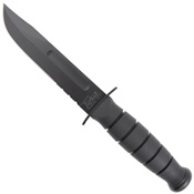 Short Black Kraton G Handle Clip Point Fixed Blade Knife