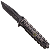 US Army Stainless Steel Half Serrated Blade Folding Knife