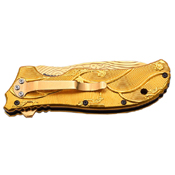 Dark Side Aluminum Handle Folding Knife with Dragon Art