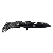 Dark Side Blades Bat Art Aluminum Handle Folding Knife