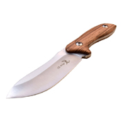 Elk Ridge Wood Handle Fixed Blade Knife w/ Leather Sheath
