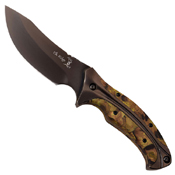 Elk Ridge Damascus Pattern Blade W/ Maple Wood Handle Fixed Knife