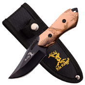 Elk Ridge Pakkawood Handle Fixed Knife w/ Nylon Sheath