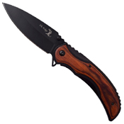 Elk Ridge Brown Pakkawood Handle Manual Folding Knife