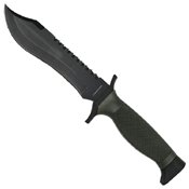 Heckler and Koch 5 Inch Serrated Blade Rubber Handle Fixed Knife