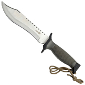 Heckler and Koch 5 Inch Serrated Blade Rubber Handle Fixed Knife