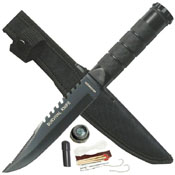 HK-690 4.25 Inch Blade Survival Knife w/ Survival Kit and Compass