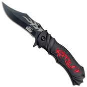 Masters Collection Lasered Dragon Folding Knife