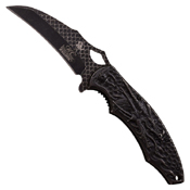 Masters Collection Laser Etch Titanium Coated Folding Blade Knife