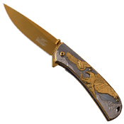 Masters Collection 3D Sculpted Stainless Steel Handle Folding Knife