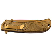 Masters Collection 3D Sculpted Stainless Steel Handle Folding Knife