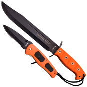 Master USA 1143EM Black Finish Blade Fixed Knife Combo Set