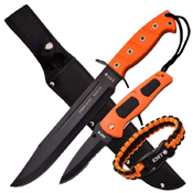 Master USA 1143EM Black Finish Blade Fixed Knife Combo Set