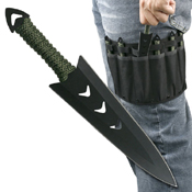 Perfect Point Black Blade 6.5 Inch 6 Piece Set Throwing Knife