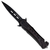 Tac-Force Black Aluminum Handle Folding Knife