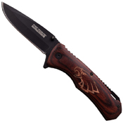 Tac Force Brown Etch Pakka Wood Handle Folding Knife