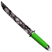Z Hunter ZB-120GSGRAY Green Ribbon Pattern Rubber Handle Fixed Knife