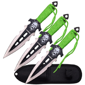 Z Hunter Green Cord Wrapped Handle Throwing Knife Set