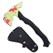 Z Hunter ZB-AXE5GR Green Coated Blade With Red Splatters Axe