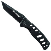 Smith & Wesson Black Extreme Ops Knife - Half Serrated Edge