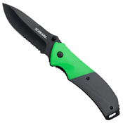 Schrade Outdoor SCP17-36 Black and Green Handle Folding Knife