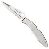 Spyderco Police Model Stainless Steel Handle Folding Knife