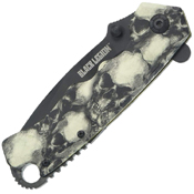 United Cutlery Black Savage Skull Aluminum Handle Folding Knife