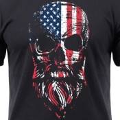 Ultra Force US Flag Bearded Skull T-Shirt