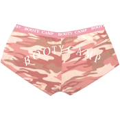 Womens Baby Pink Camo Booty Camp Booty Shorts