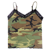Women's Lace Trimmed Camisole - Camo