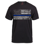 Thin Blue Line with US Flag T-Shirt