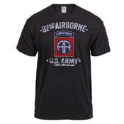 Black Ink 82nd Airborne Printed T-Shirt