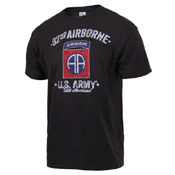 Black Ink 82nd Airborne Printed T-Shirt