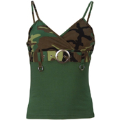 Womens 2-Tone Tank Top with Buckle