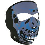 Zan Headgear Neoprene Skull Face Mask - Blue Chrome