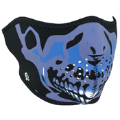 Zan Headgear Neoprene Skull Half Face Mask - Blue Chrome