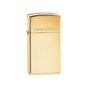 Zippo Slim High Polish Brass Lighter with Solid Brass Engraved
