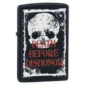 Zippo Death Before Dishonor Black Matte Lighter